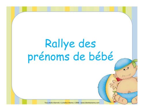 Le rallye des prénoms de bébé