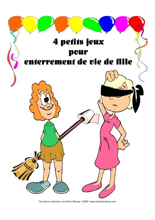 4 petits jeux pour enterrement de vie de fille