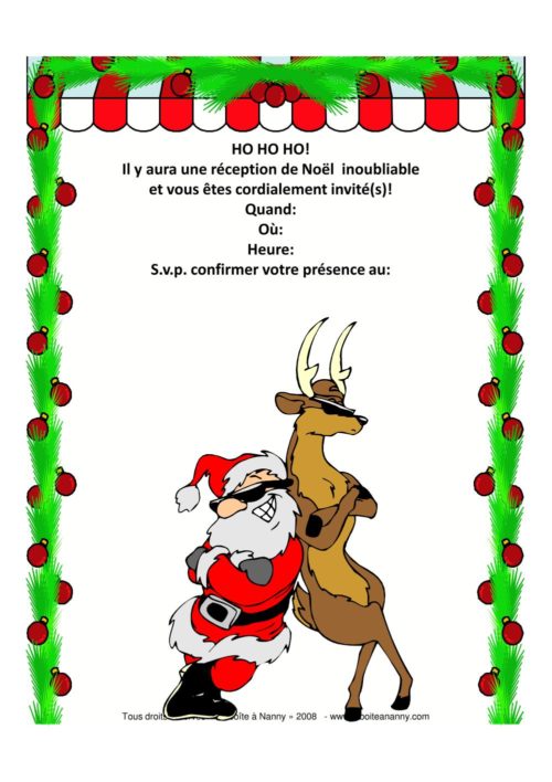 Invitation pour fêter Noël