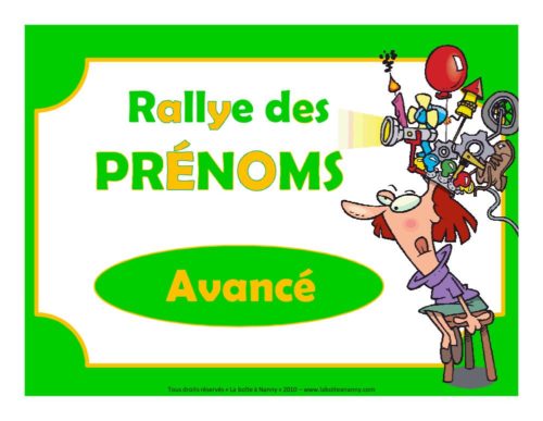 Le rallye des prénoms - avancé