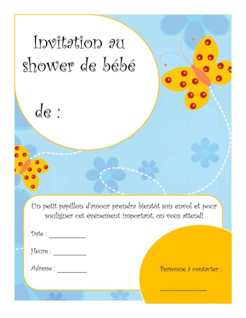 Une invitation - thème papillons