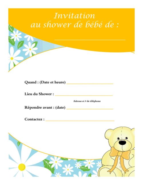 Une invitation - thème marguerites