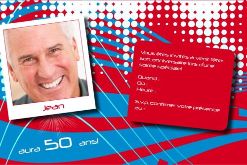 Invitation personnalisée - Fête homme