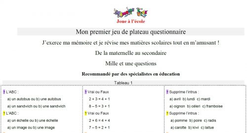 Mémoire vive joue à l’école - courriel