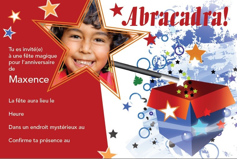 Invitation anniversaire magie