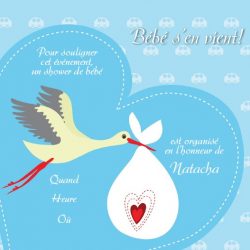 Invitation personnalisée - shower de bébé bleu