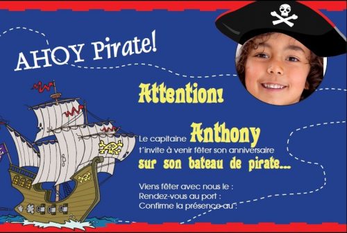 Invitation personnalisée - pirates