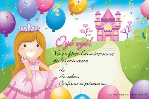 Invitation à une fête - thème princesse