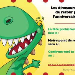 Invitation à une fête - thème dinosaure