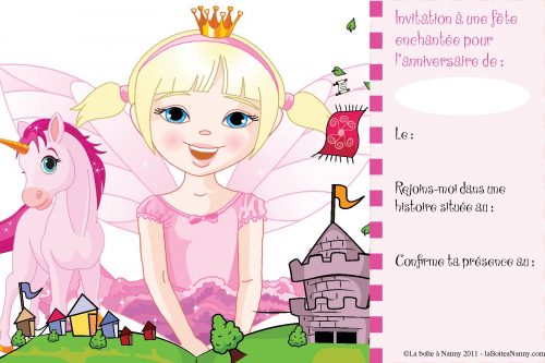 Invitation à une fête - thème fête enchantée!