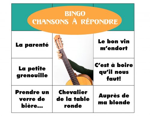 Bingo musical des chansons à répondre