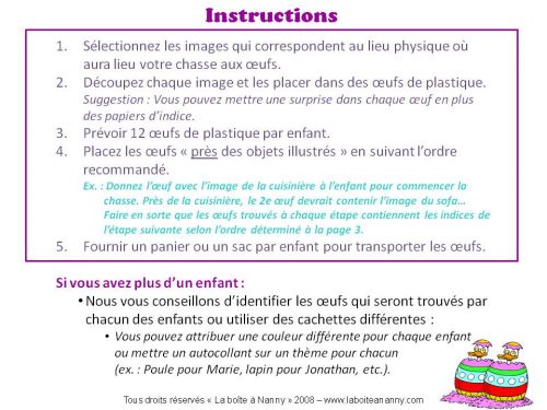 Chasse aux oeufs - 3 à 6 ans