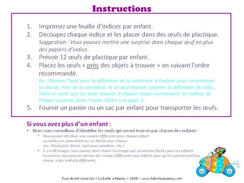 Chasse aux oeufs - 6 à 9 ans