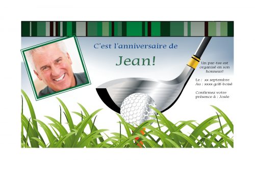 Invitation anniversaire golf