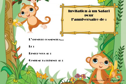 Invitation anniversaire Jungle