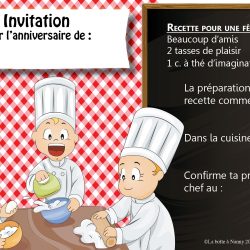 Invitation anniversaire Cuisiniers