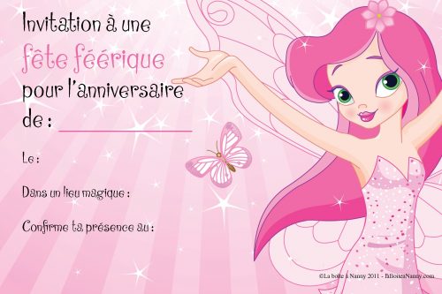 Invitation anniversaire fées