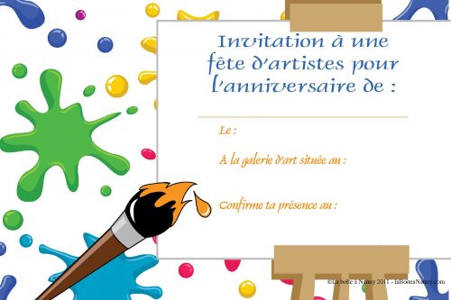 Invitation anniversaire Artistes