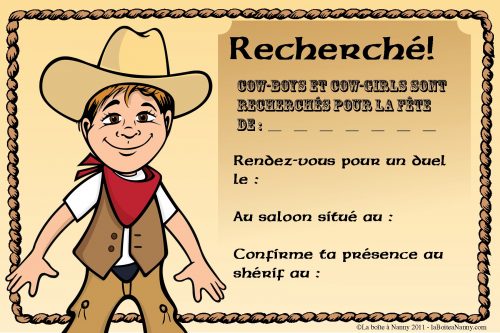 Invitation anniversaire cow-boy